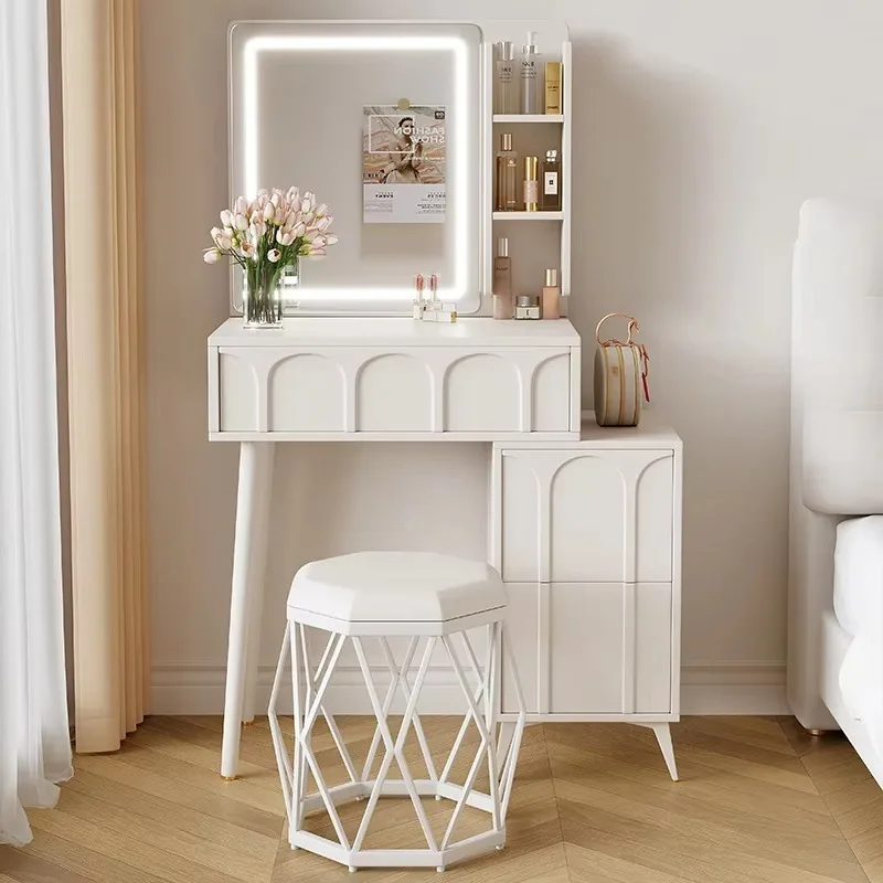 

Drawer Storage Vanity Table Decoration European Beauty Luxury Adult Makeup Table Mirror Modern Tocador Mueble Furniture For Home