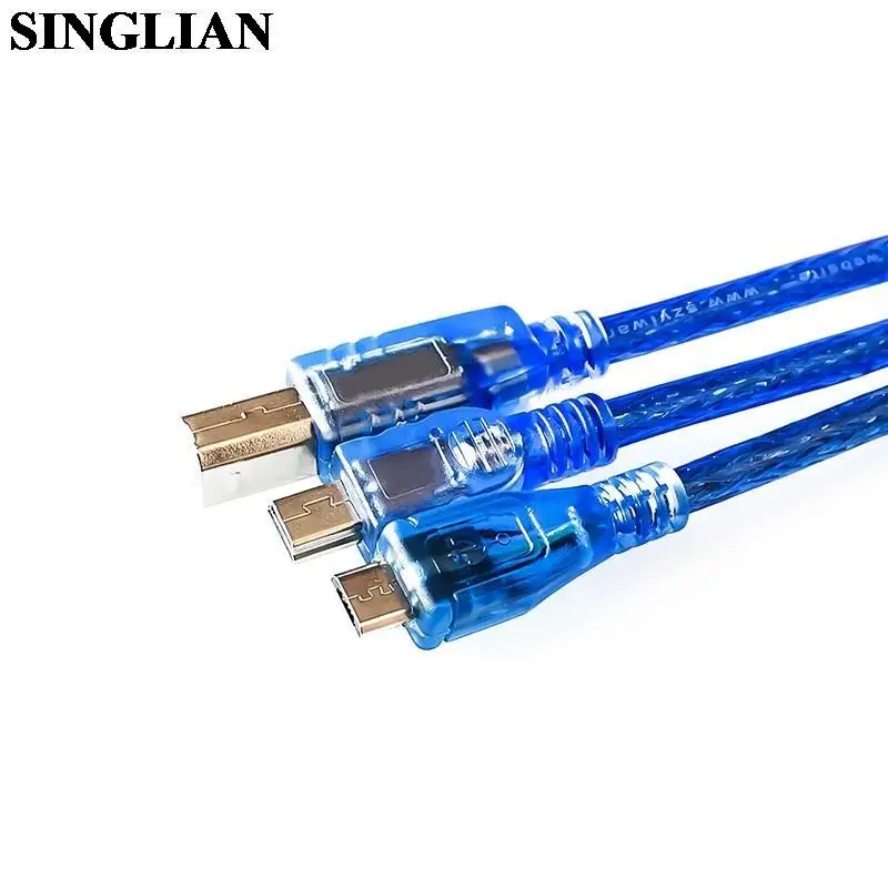1pcs Square USB Printer Cable Micro Mini USB Data Cable Power Cord USB Extension Cable Length 30CM