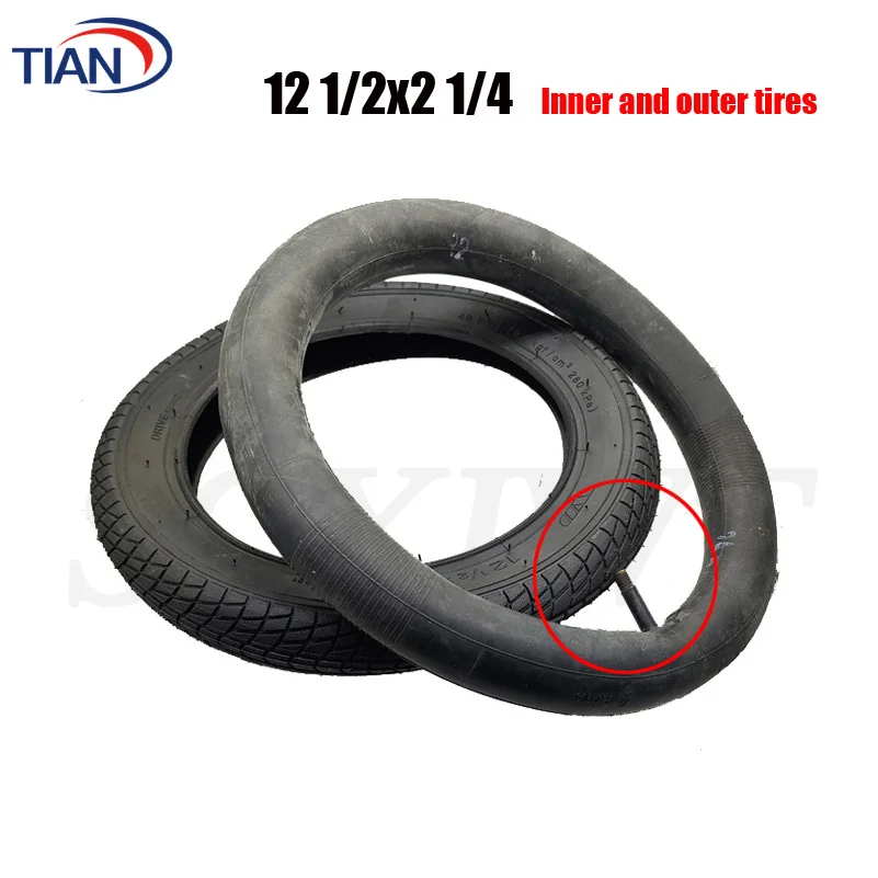 12 Inch Tire 12 1/2 X 2 1/4 ( 62-203 ) Fits Many Gas Electric Scooters and E-Bike 12 1/2X2 1/4 Wheel Tyre Inner Tube