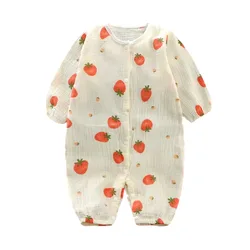 Newborn Clothes Baby Girls Boys Jumpsuit Muslin Cotton Long Sleeve Romper Kids Infant Autumn Spring Children Clothes