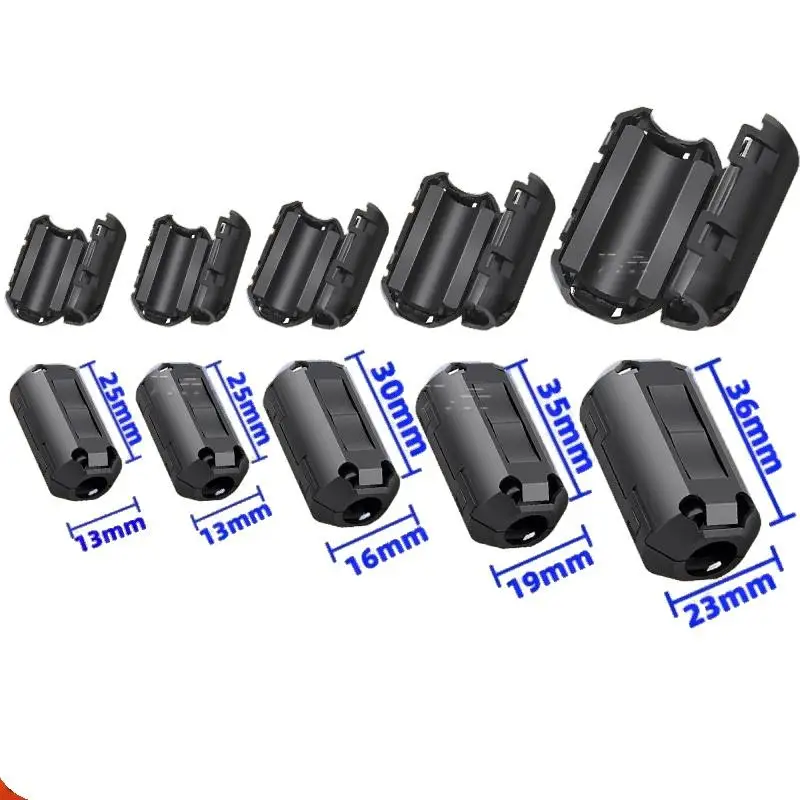 5/10Pcs Ring Wiring Cable Clamp Tools 3.5-13mm Toroidal Core Ferrite Bead Clip Choke RFI Noise Filter Clip Noise Filter