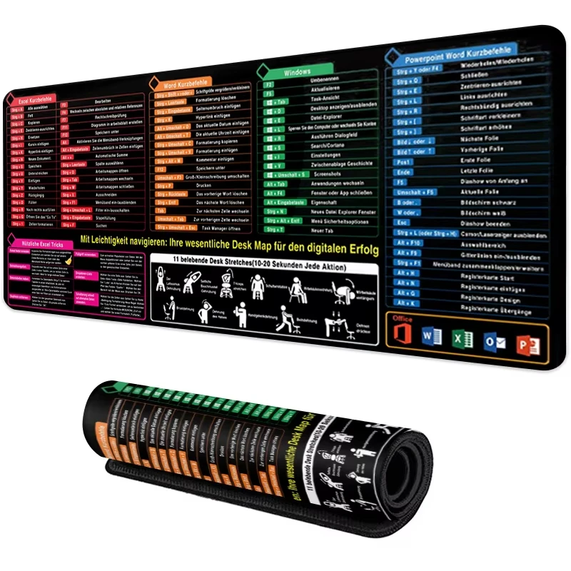 لوحة ماوس ألمانية لورقة الحرارة لـ Excel/Word/Windows/PPT C لوحة مفاتيح الكمبيوتر لعمال المكاتب والطلاب حصيرة مكتبية #5