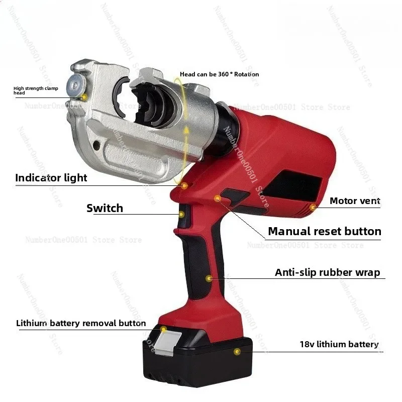 EC400 Rechargeable Hydraulic Crimping Tool Electric Cable Crimper for Wire Terminal