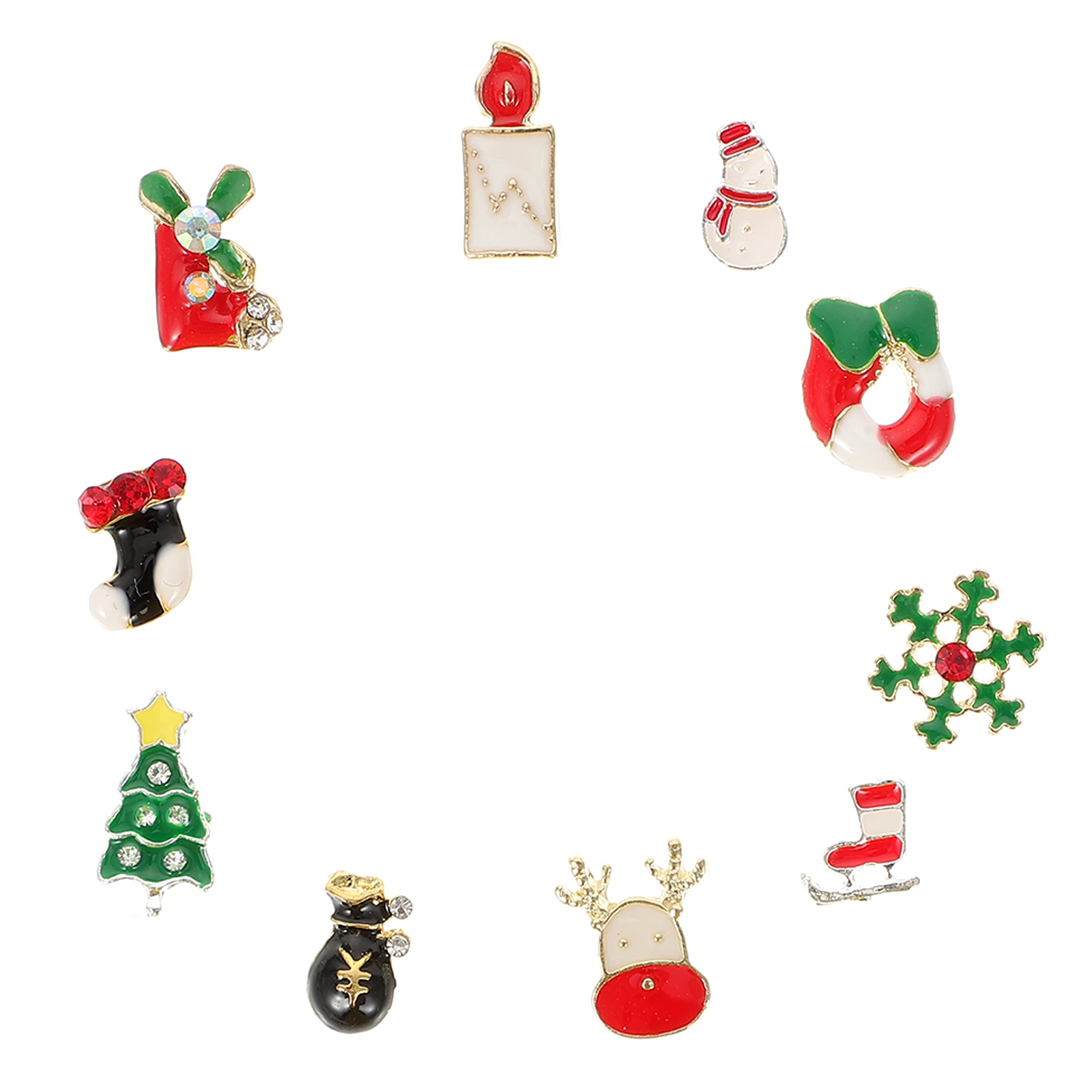 

50pcs Xmas Themed Art Decorations Diy Manicure Adorns Mixed Style Durable Alloy Material Cute Charms Gift For Women 3D Charms