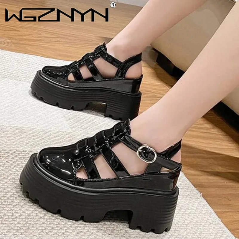 New 2024 Summer Sandals 11CM Wedge Heels Sneakers Women Beach Flip Flop High Platform Casual Sandals Breathable Walking Slippers