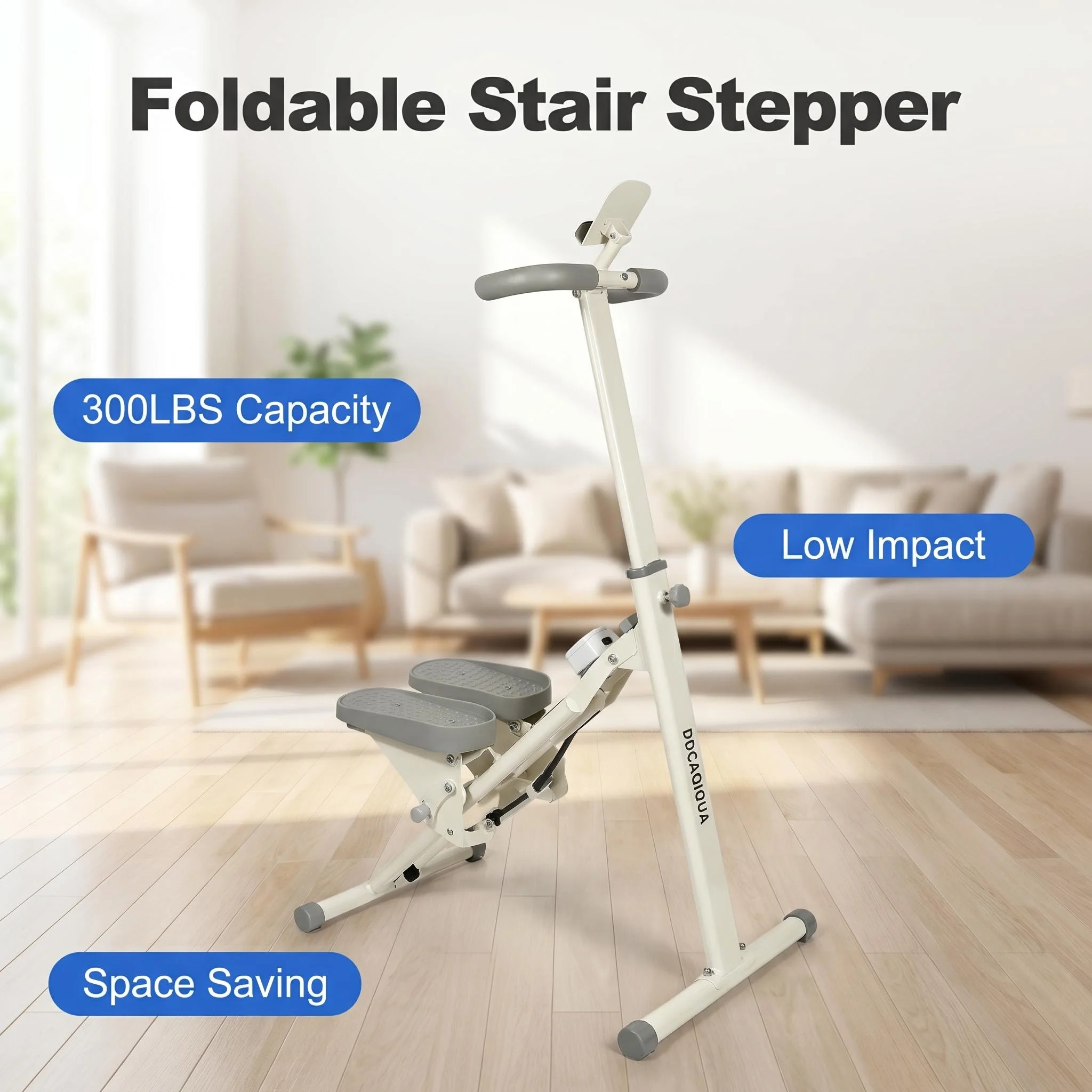 Steppeur pliable multifonctionnel, faible impact sur les genoux, capacité de charge de 136 kg (300 lbs), dispositif mécanique sans alimentation électrique, compact pour une utilisation à domicile, les entraînements et la rééducation