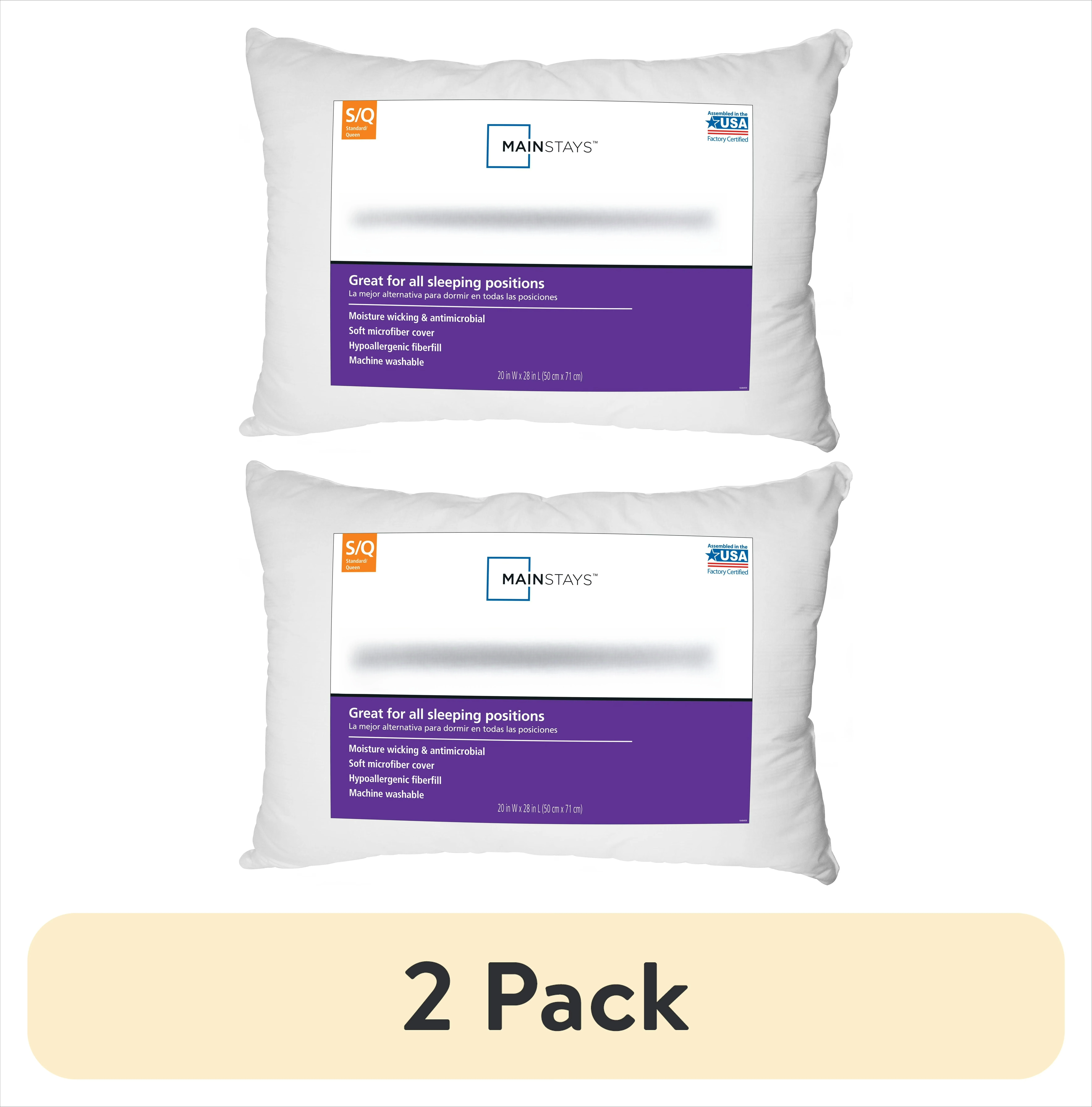(2 pack) Comfort Complete Bed Pillow, Standard/Queen