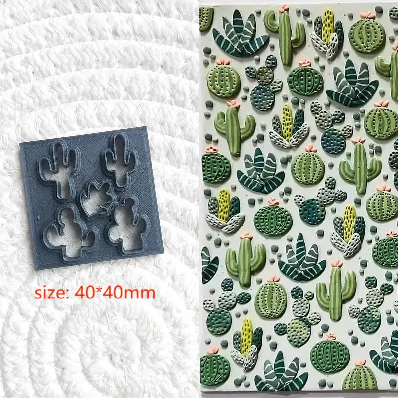 Cactus Polymer Clay Cutter Plant Soft Pottery Earring Pendant Cutting DIY Earrings Jewelry Making Tools Planter Clay Mold Cutter