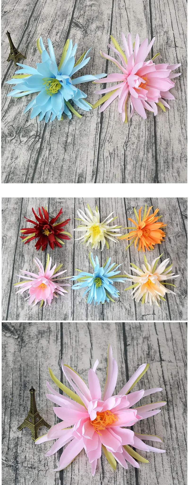 10 Stück Künstliche Große Epiphyllum-Blütenköpfe für Hochzeitssaal-Blumenarrangements, Heim-Party-Tischdekoration, Blumen-Weihnachtsbaum-Ornamente – Detail 3