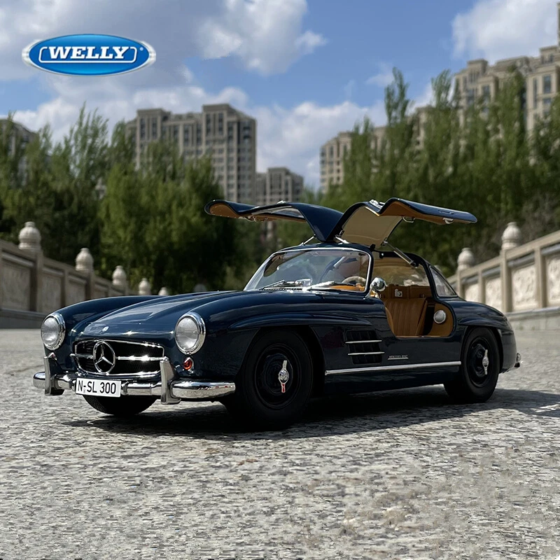 

Модель автомобиля Welly 1:36 Mercedes Benz 300SL, классический спортивный автомобиль из сплава, литая металлическая игрушка, ретро-модель старинного автомобиля, имитация, подарок для детей