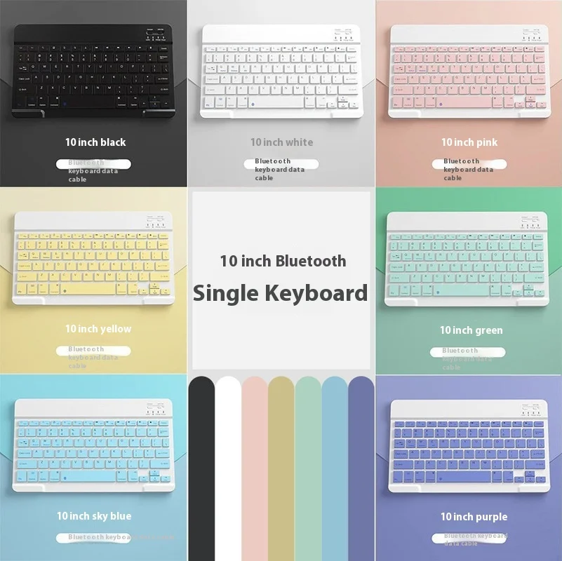 2024 New Model Hot Selling Suitable For Ipad, Tablet, Mobile Phone External Keyboard 10 Inches Wireless Mute Thin Film Keyboard