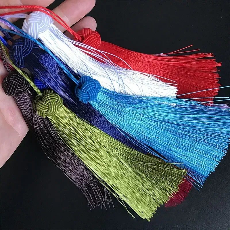 2-10Pcs 14cm Tassels with Pineapple Cap Silky Tassel Handmade Floss Bookmark Tassels with Loops for DIY Crafts Jewelry Making