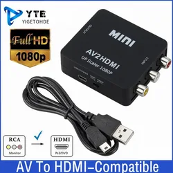 RCA AV To HDMI-compatible Composite Adapter Converter HD 1080P AV2HDMI-compatible Adapter For HDTV PS3 PS4 PC DVD XBox Projector