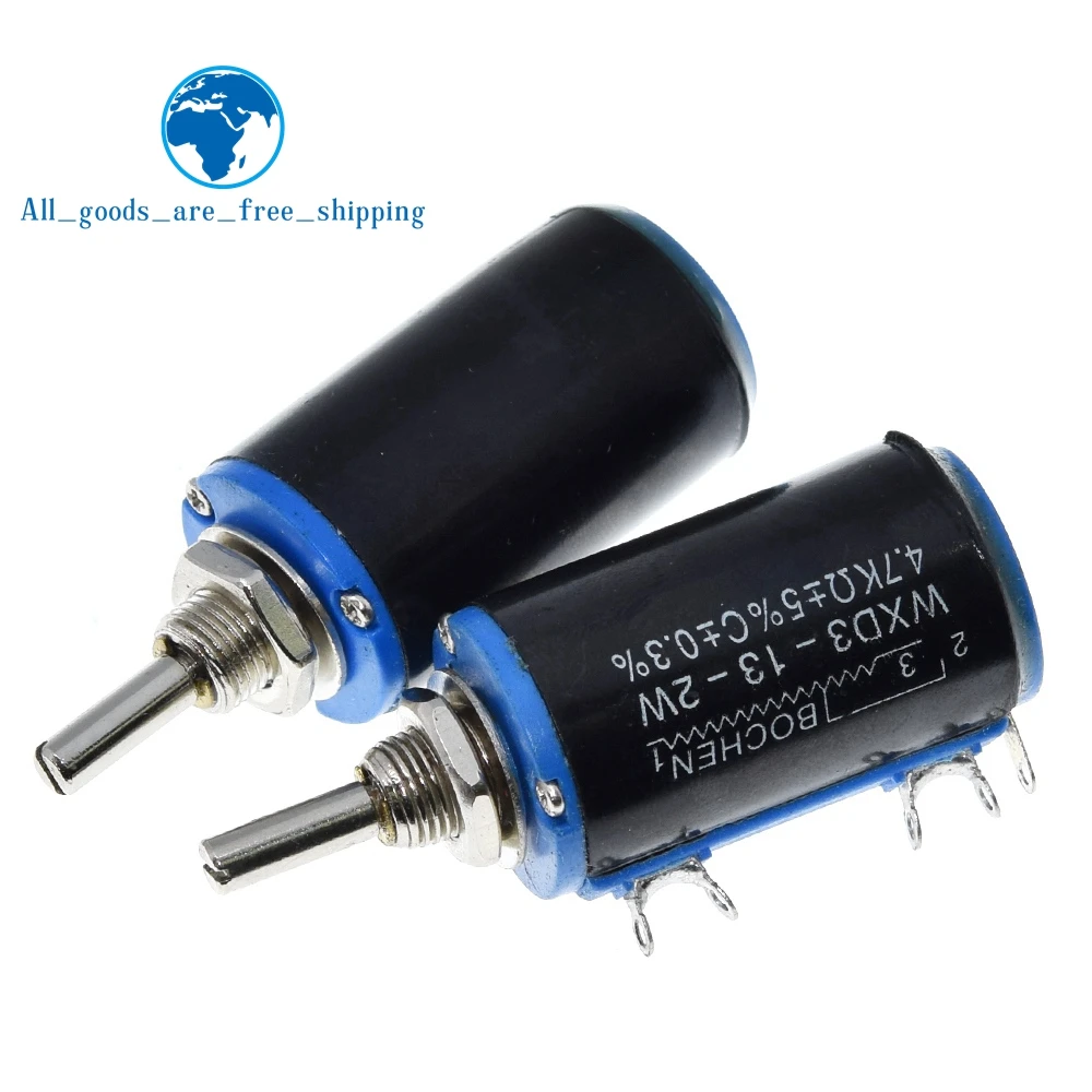 TZT  WXD3-13-2W 100 200 220 470 680 R Ohm 1K 2.2K 3.3K 4.7K 5.6K 6.8K 10K 22K 33K 47K 100K Ohm Wirewound Potentiometer