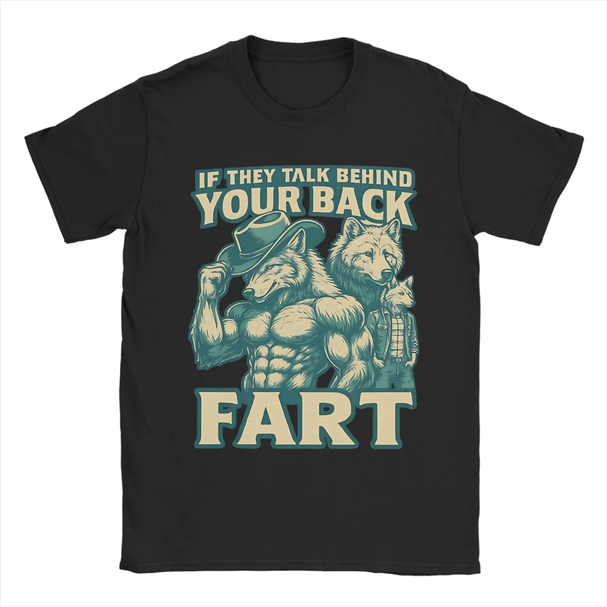 Couple T Shirt If They Talk Behind Your Back Fart Alpha Wolf Meme Funny T Shirts Fashion  Beach Tee Shirt Clothing Plus Size 6XL