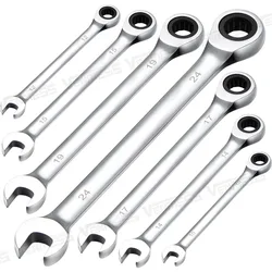 1Pcs Ratchet Wrenches Chrome Vanadium Steel Ratcheting Wrench Set Metric 72-Tooth Box End and Open End Standard Wrench