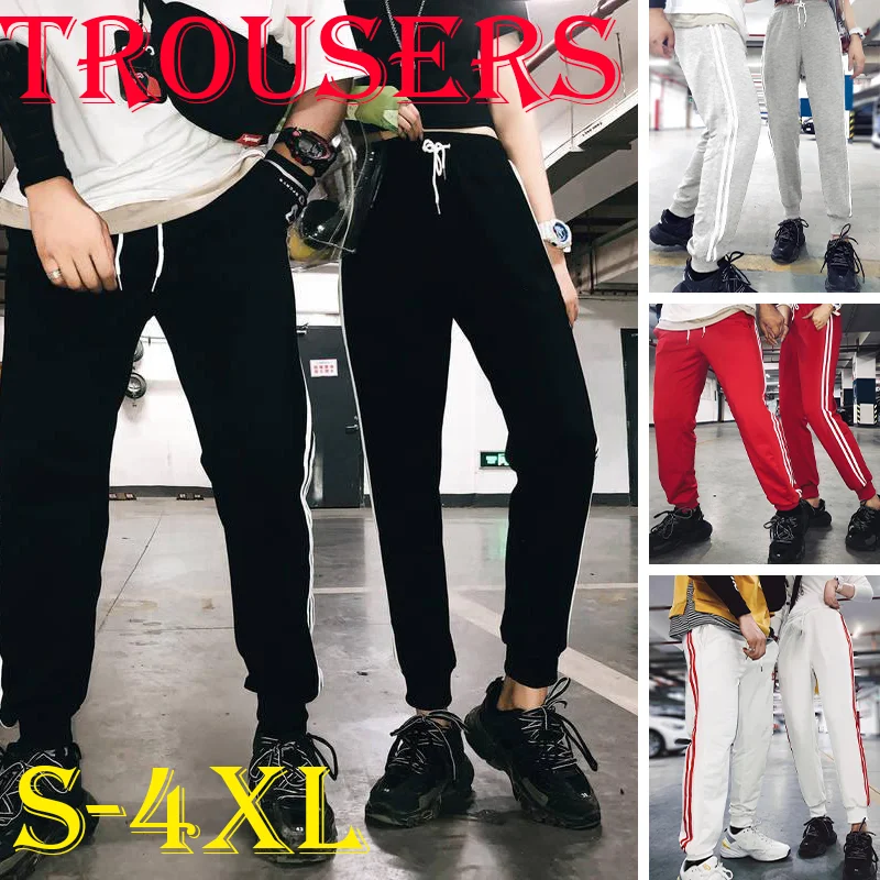 

Unisex Dual Striped Sweatpants Four Season Commuter Casual 2024 New Sport Jogging Trousers Streetwear Pants Couple Matching