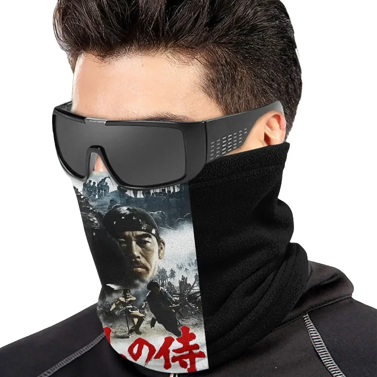 The Seven Samurai Japanese Film Movie Poster V2 Microfiber Neck Gaiter Bandana Scarf Ski Half Mask Gaiter Tube