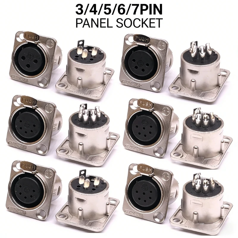3 4 5 6 7 Kupfer XLR-Pin XLR-Leistungsverstärker Stecker Buchse Zink Quadratische Panelbuchse Legierung Caon Audio-Video-Anschlussbuchsen