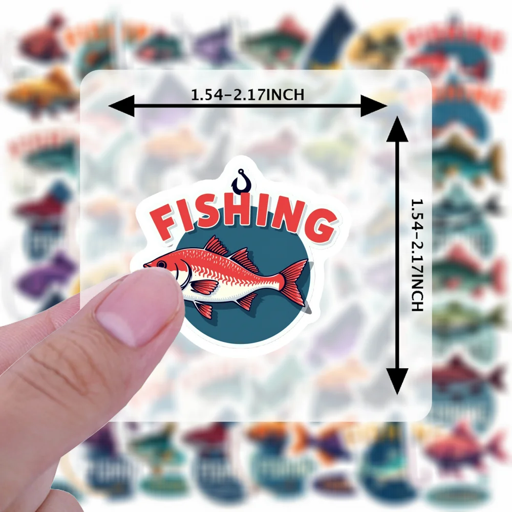 Calcomanías de peces juguetones, pegatinas de animales de pesca de dibujos animados, pegatinas DIY para teléfono, portátil, guitarra