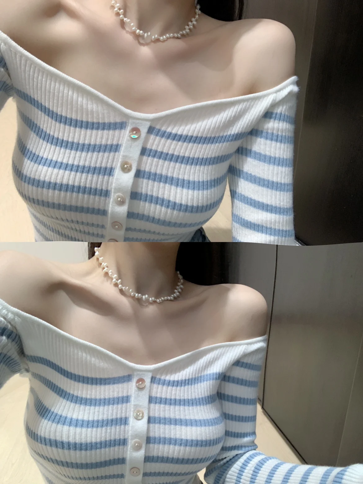 

Женский укороченный облегающий топ на одно плечо Beloved Pure Desire с полосатым узором и длинным рукавом, осенняя мода 2024