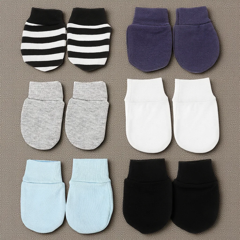 

6Pairs Anti-Scratch Baby Mittens Soft Comfortable Infant Gloves Newborn No Scratch Hand Protectors Cotton Mittens Warm Keeping