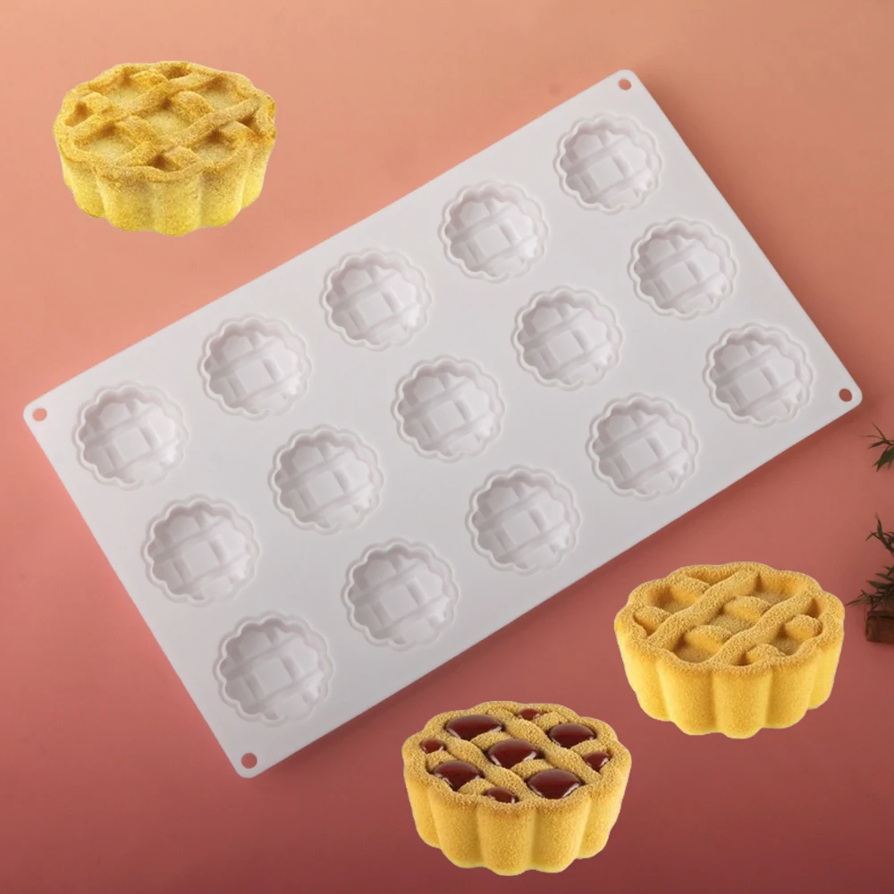 15-خلية دائرية تورتة قالب الكعكة الغذاء الصف سيليكون قالب الكعكة قالب الشوكولاته قالب البسكويت أدوات المطبخ الحلوى الخبز