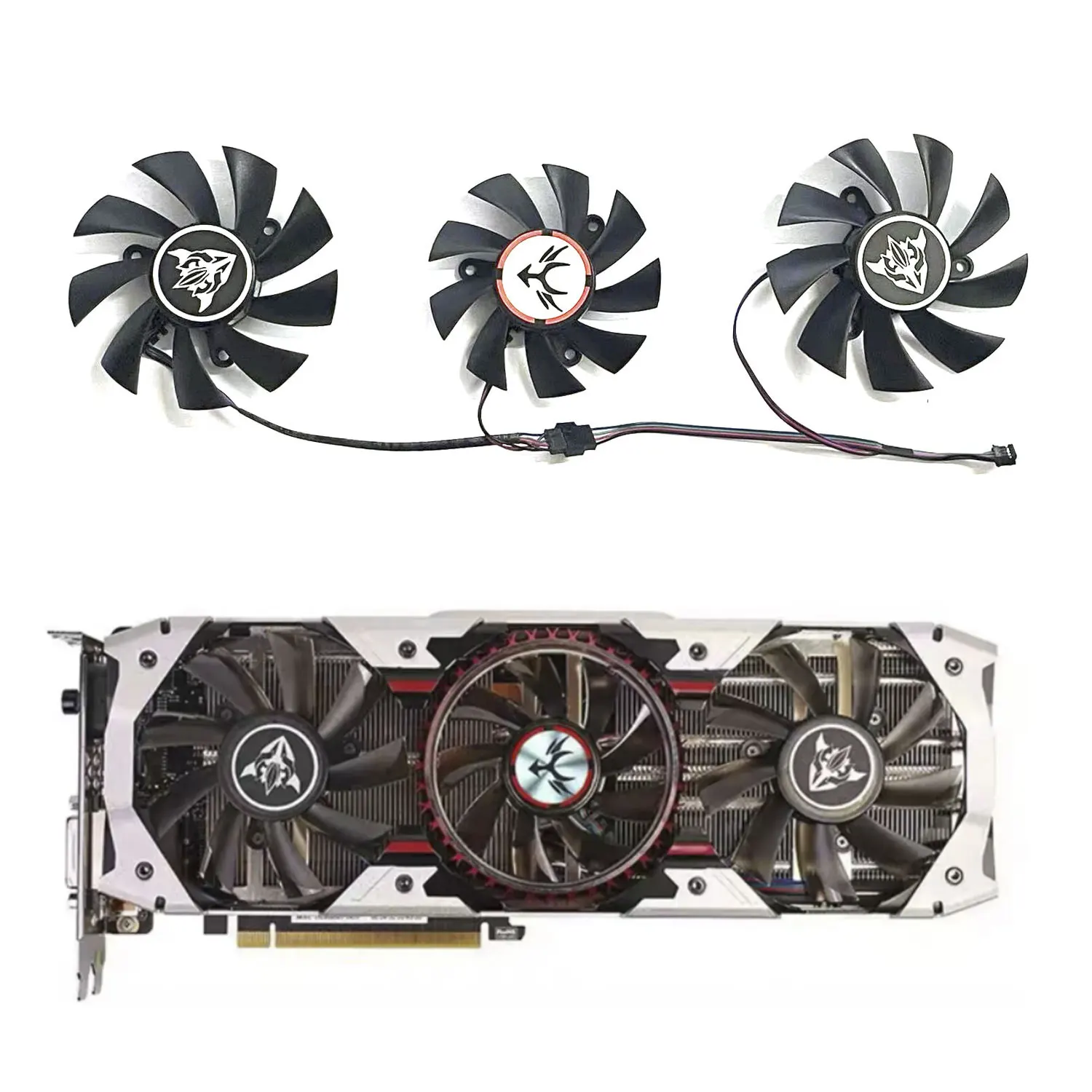 Ventilador de GPU Colorido GTX 1080TI, Novo, 4Pin, 85mm, 75mm, GTX1070, 1070ti, 1080, 1080ti, iGame AD, Placa gráfica Flame Ares, Pacote 3