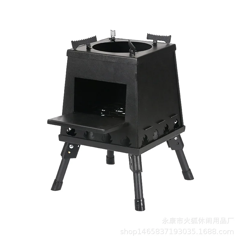 

Складная портативная бездымная печь для дров из нержавеющей стали, для автокемпинга, барбекю, кассетная, для активного отдыха