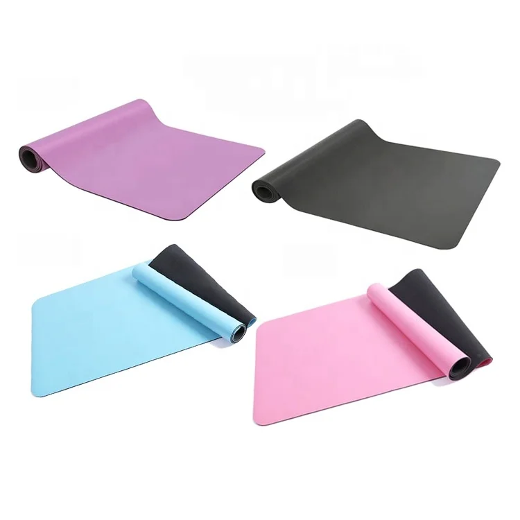 

5mm Low MOQ Anti Slip Black Color Natural PU Rubber Yoga Mats Private Packaging for Exercise