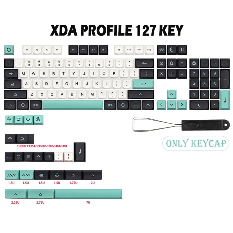 

127 Key XDA Profile Keycap PBT Keycaps For dz60/RK61/64/gk61/68/75/84/980/104 Mechanical Keyboard Key Caps 7u Spacebar