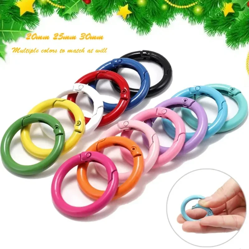 

5-10pcs 9 Colors Metal O Rings Spring Clasp Openable Round Carabiner Keychain Clips Hook Dog Chain DIY Jewelry Buckles Connector