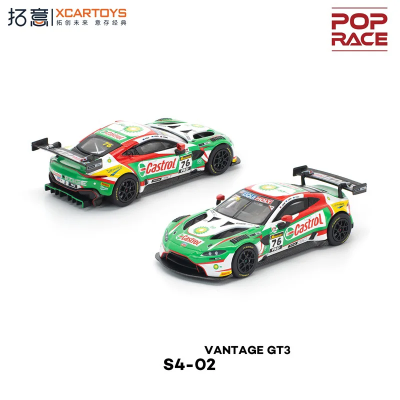 (Pre-Order) Xcartoys x Pop Race 1:64 Vantage GT3 Barthurst 12H 2020 green Diecast Collector's Vehicle Model Car