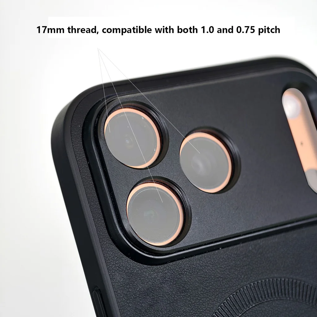 Magnetische Magsafe-Handyhülle für iPhone 17 Pro Max / 17 16 15 14 Pro ABS-Schutzhülle mit 17-mm-Gewinde-Objektivhalterung – Detail 9