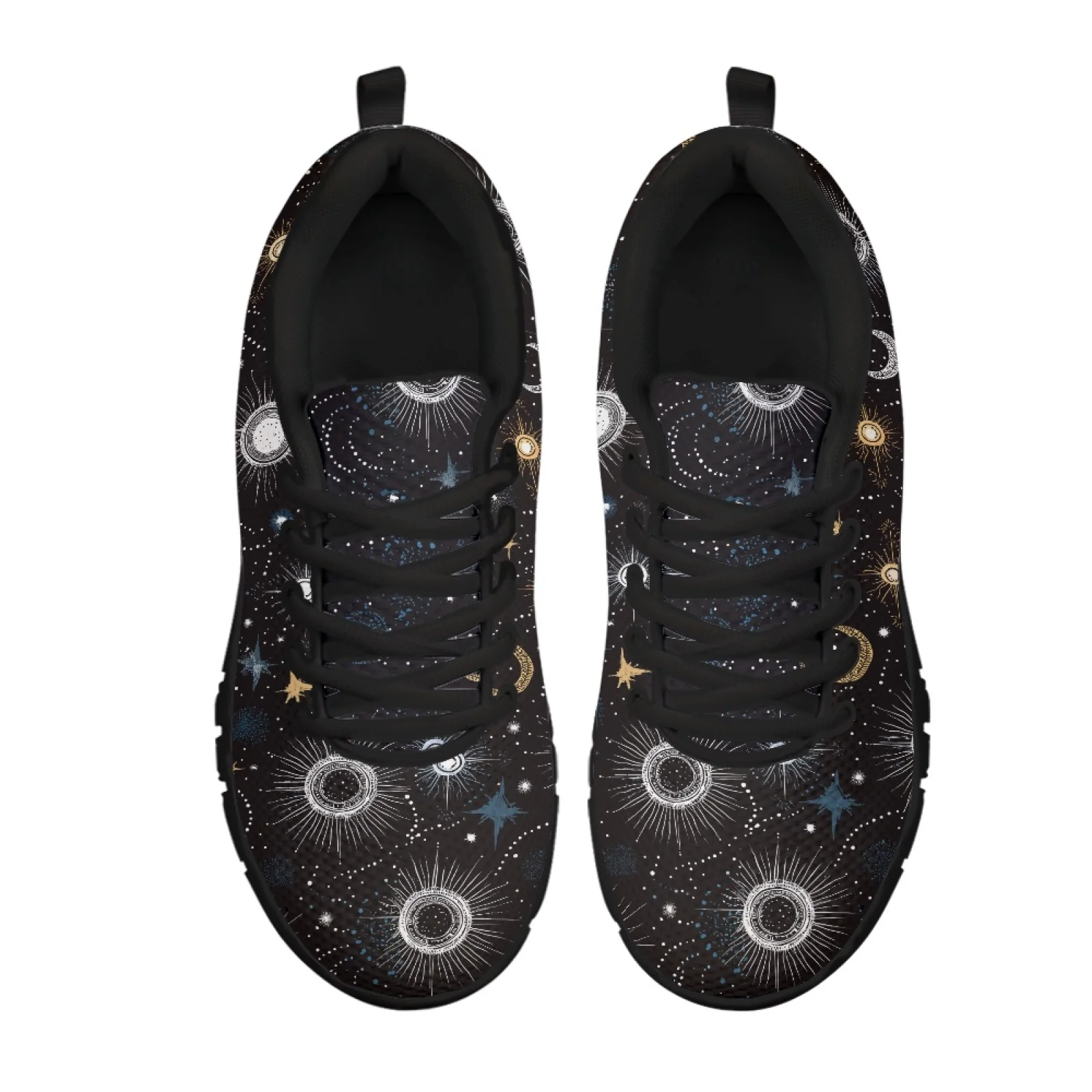 Coloranimal Starry Sky Pattern Mens Soft Cushioned Athletic Shoes for Hospital Comfort Women Walking Shoes Fashion Sneakers