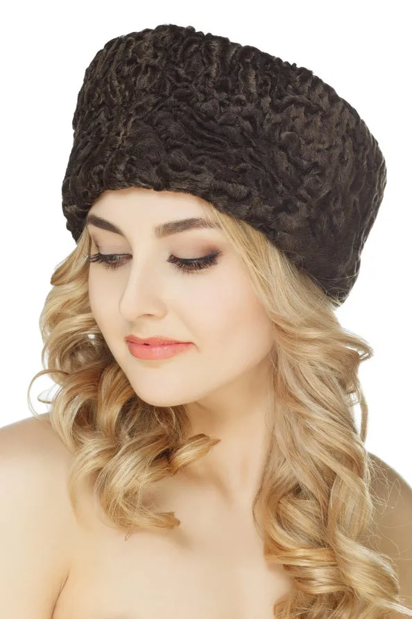 Persian Hat Brown Diplomat Karakul Winter Hat Real Natural Astrakhan Fur Hat Beanie Hat jinnah Topi Ambassador Cossack Hat