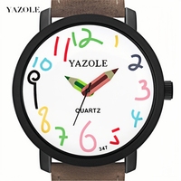 Famous Brand YAZOLE Watches Men Fashion Big Dial Analog Quartz Watches Leather Band Casual Sport Men's Wristwatch reloj hombre