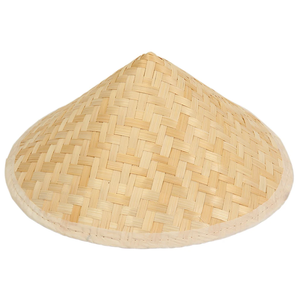1pc Bamboo Hat Hats Decor Asian Conical Rice Farmer Lightweight Childrens Size Sturdy Durable Garden Work Sun Protection