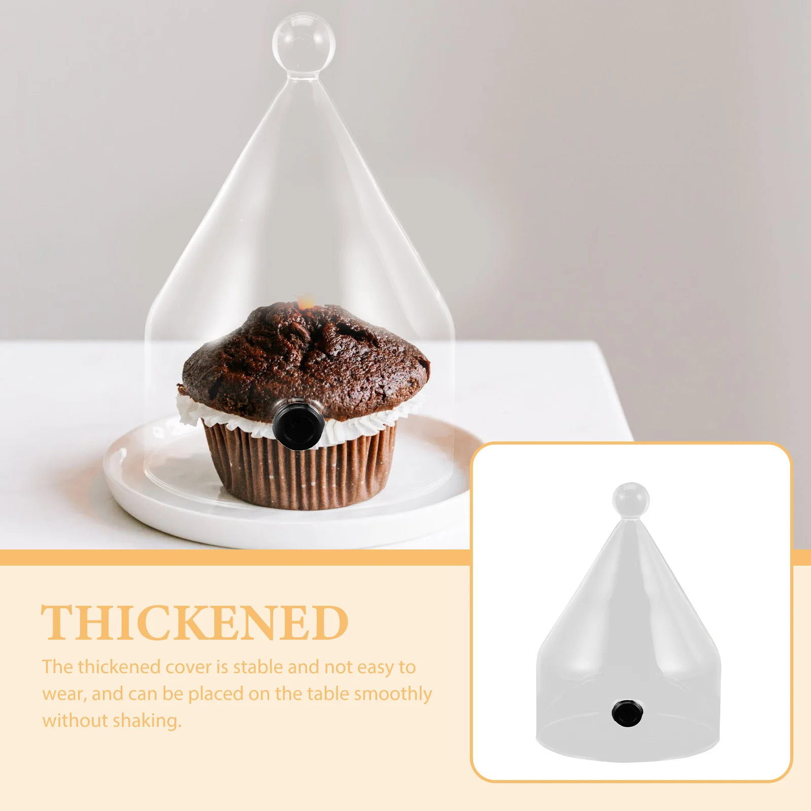 

Glass Smoke Cover Transparent Thick Food Protective Cloche for Cooking Cake Bread Display Dome Household Kitchen Tool