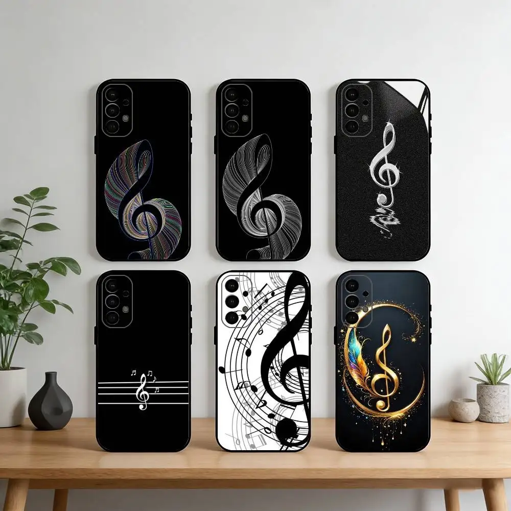 

Music Art Treble Clef Phone Case For Samsung S25,S24,S21,S22,S23,S30,Ultra,S20,Plus,Fe,Note,10,9,5G Black Cover