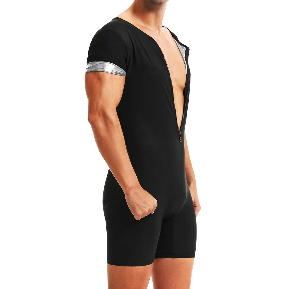 Men Sauna Suits Hot Sweating Jumpsuits Waist Trainer Weight Loss for Fitness Gym Exercise Training Wear Fat Burning Bodysuits image 6