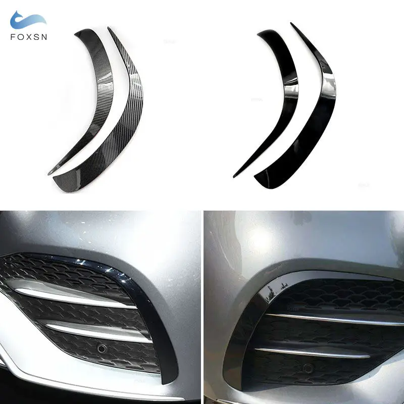 

Car Front Bumper Side Wind Knife Trim Cover For Mercedes Benz GLE Class W167 C167 GLE350 AMG 2019-2023 Carbon Fiber/Glossy Black