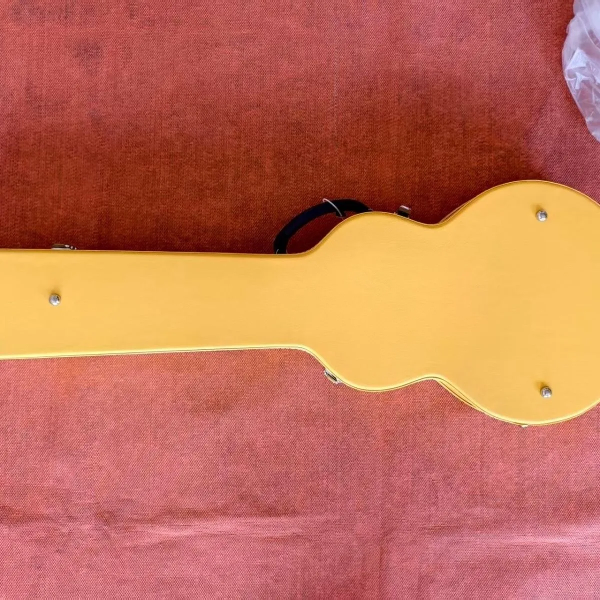 39 inch Yellow Electric Guitar Hard Shell Case Carrying Box for LP Style Solid Body Guitar with Black Interior