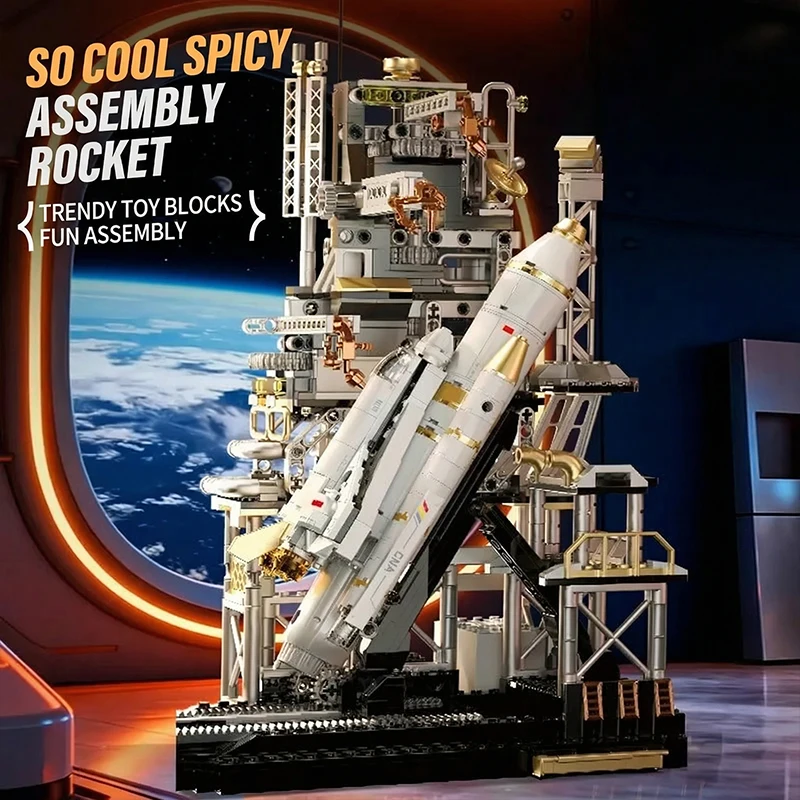 

Space Launch Centre Building Blocks Space Station Architecture Rocket Assembly Model Bricks Creative Toy Adult Kid Gifts 914pcs
