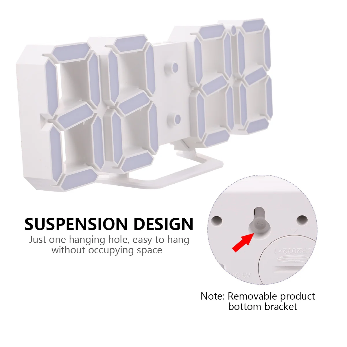 

3D Led Large Display Alarm Function Brightness Adjustment For Home Office Wall Desk Use Led Night Light