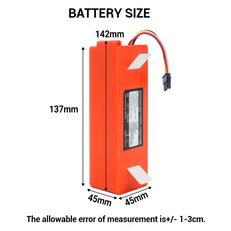 Batería de ion de litio Original de 14,4 V, batería de repuesto para Robot Xiaomi Roborock S50 S51 S55, accesorio de repuesto