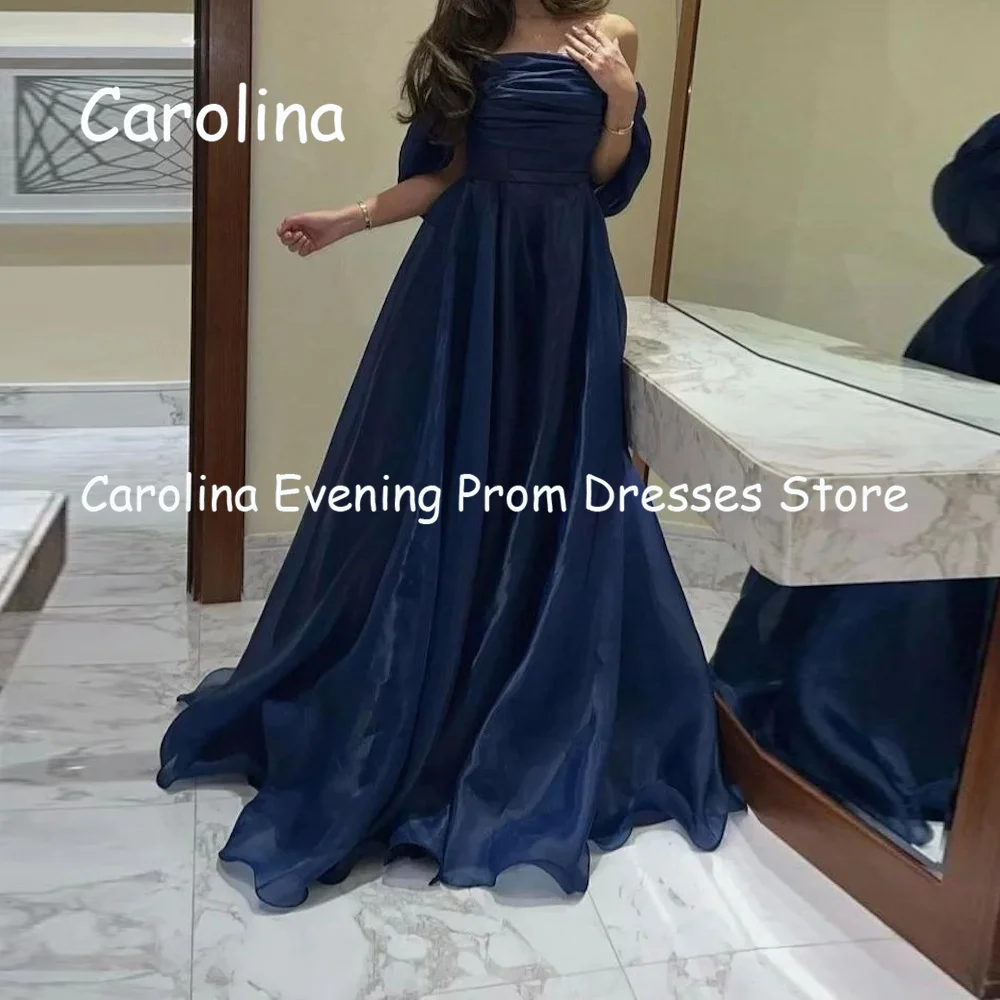 Carolina Organza A-line Off-the-shoulder Ruffle Floor-length Prom Gown luxury Evening Formal Elegant Party Dress for Women 2023