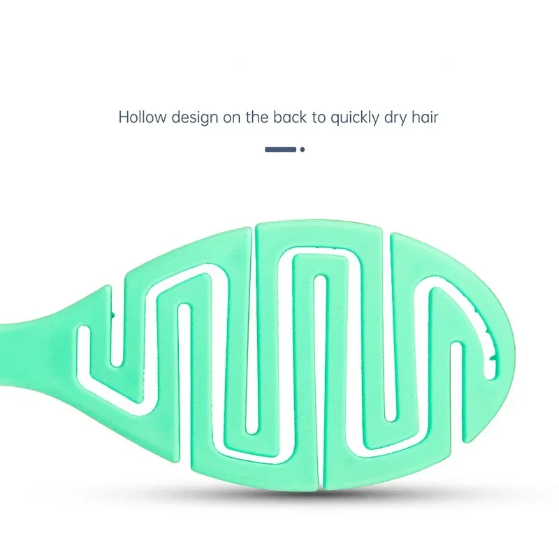 Hollow S-shaped Scalp Massage Comb Womens Household Wet Dry Long Hair Curly Hair Styling Comb Anti-detangling Hairdressing Brush