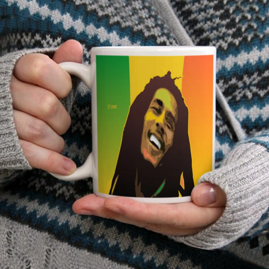 

Rusty Bob Marley Metal Singer 11oz Afternoon Tea Mug Multifunctional Ceramic Coffee Mug Porcelain Coffee Cup Drinking Cup