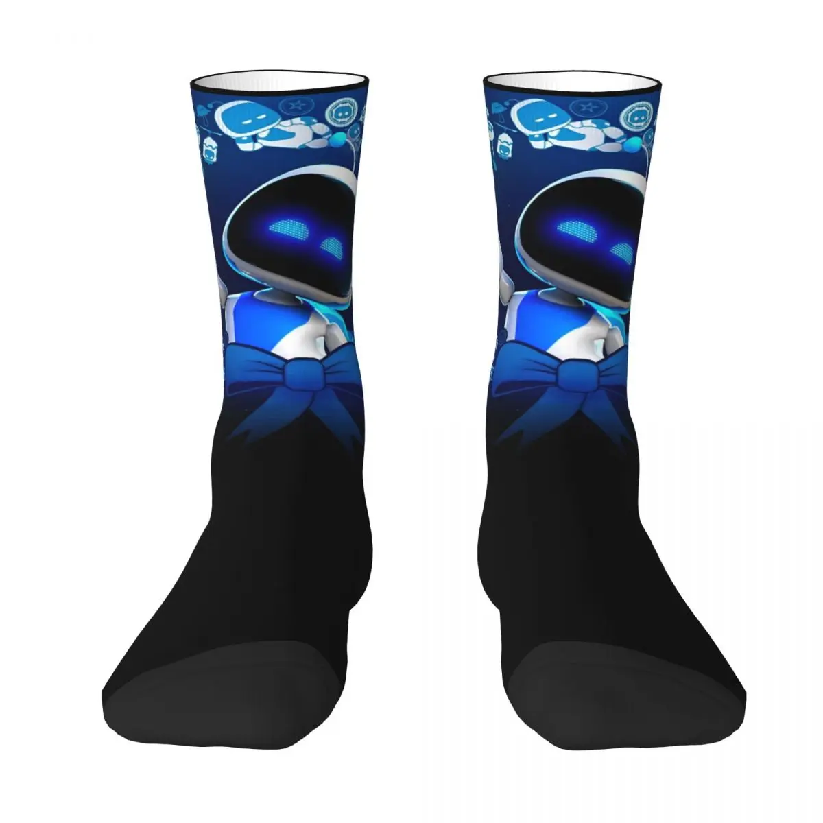 Men Women Astro Bot Game Accessories Socks Cozy Socks Cute Robot Bow Super Soft For Casual Wear